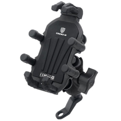 Motorcycle Rearview Mirror Mount Aluminum Alloy Shock-absorbing Mobile Phone Holder(Black) - Holder by buy2fix | Online Shopping UK | buy2fix