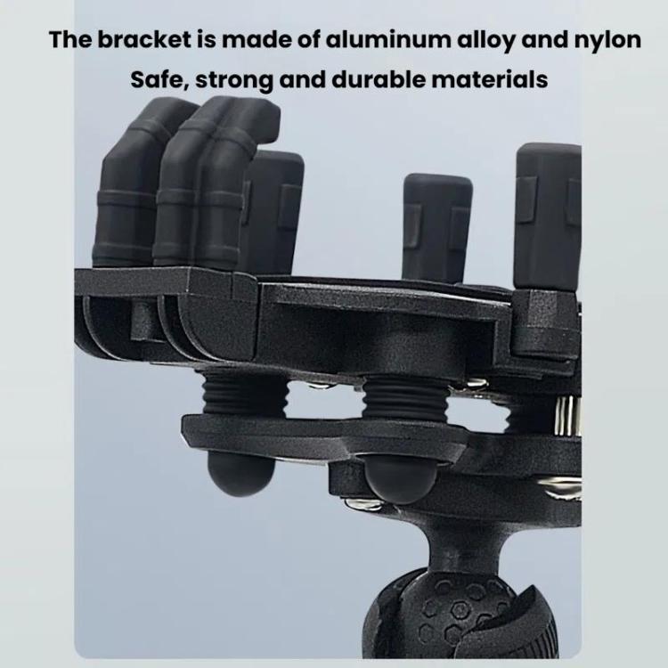 Motorcycle Rearview Mirror Mount Aluminum Alloy Shock-absorbing Mobile Phone Holder(Black) - Holder by buy2fix | Online Shopping UK | buy2fix