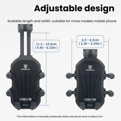 Motorcycle Rearview Mirror Mount Aluminum Alloy Shock-absorbing Mobile Phone Holder(Black) - Holder by buy2fix | Online Shopping UK | buy2fix