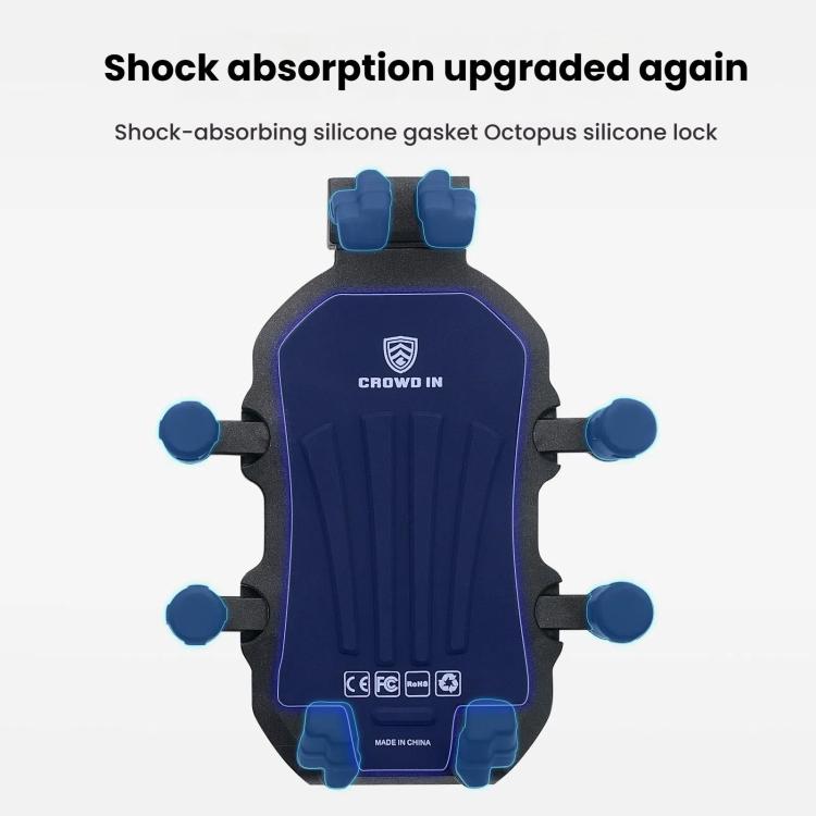 Motorcycle Rearview Mirror Mount Aluminum Alloy Shock-absorbing Mobile Phone Holder(Black) - Holder by buy2fix | Online Shopping UK | buy2fix