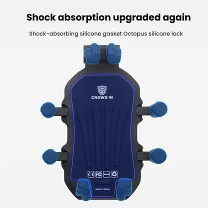 Motorcycle Rearview Mirror Mount Aluminum Alloy Shock-absorbing Mobile Phone Holder(Black) - Holder by buy2fix | Online Shopping UK | buy2fix