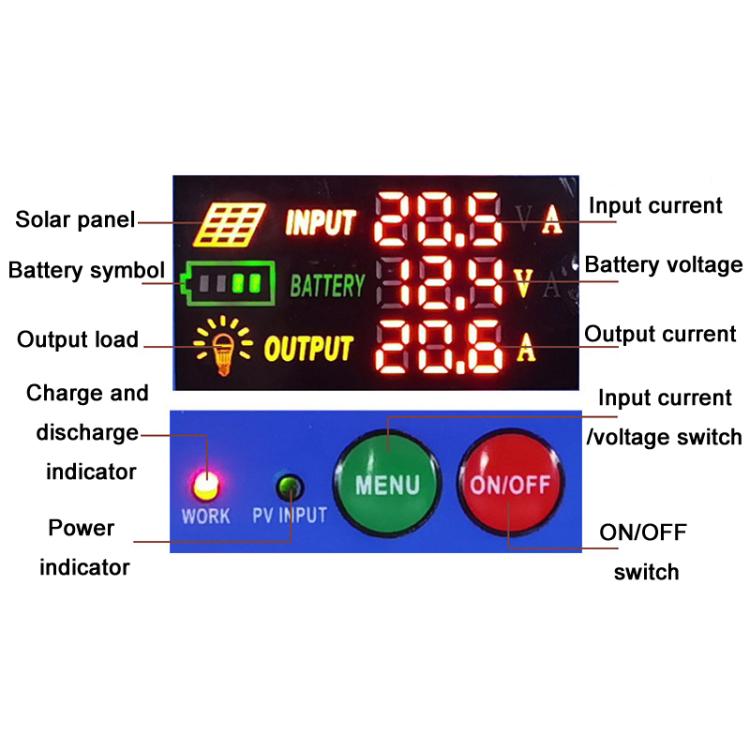 40A 12V 24V Setup-Free Color Screen Luminous Display Solar Controller PV Solar Charge Controller - Others by buy2fix | Online Shopping UK | buy2fix