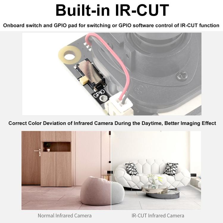 Waveshare For Raspberry Pi Series Boards IMX462 2MP Fixed-Focus IR-CUT Starlight Camera(30450) - Raspberry Pi Accessories by Waveshare | Online Shopping UK | buy2fix