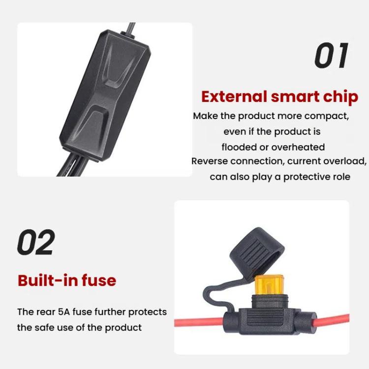 WUPP 2 in 1 QC3.0 Waterproof PD Fast Charging Motorcycle Mobile Phone USB Charger(Boxed) - Battery Charger by WUPP | Online Shopping UK | buy2fix