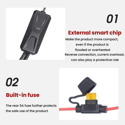 WUPP 2 in 1 QC3.0 Waterproof PD Fast Charging Motorcycle Mobile Phone USB Charger(Boxed) - Battery Charger by WUPP | Online Shopping UK | buy2fix