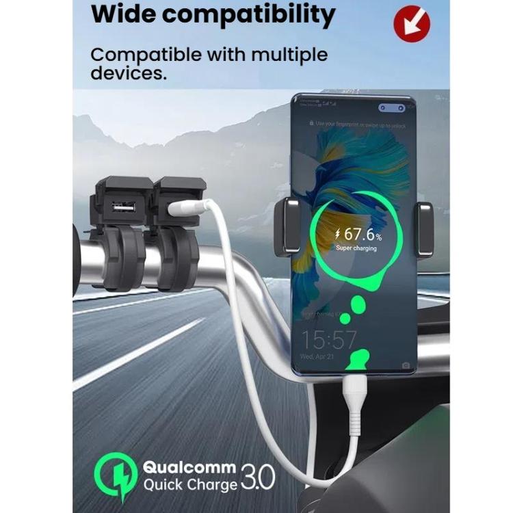 WUPP 2 in 1 QC3.0 Waterproof PD Fast Charging Motorcycle Mobile Phone USB Charger(Boxed) - Battery Charger by WUPP | Online Shopping UK | buy2fix