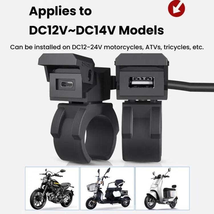 WUPP 2 in 1 QC3.0 Waterproof PD Fast Charging Motorcycle Mobile Phone USB Charger(Boxed) - Battery Charger by WUPP | Online Shopping UK | buy2fix