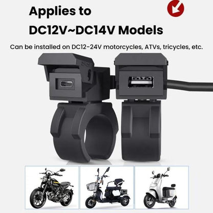 WUPP 2 in 1 QC3.0 Waterproof PD Fast Charging Motorcycle Mobile Phone USB Charger(Boxed) - Battery Charger by WUPP | Online Shopping UK | buy2fix