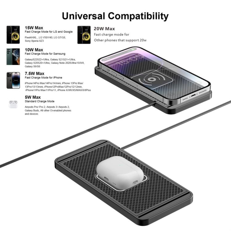 Car Wireless Charger Modified Increase Cuttable Mobile Phone Fast Charging Pad(0.3m Short Line (USB Port)) - Wireless Charging Pads by buy2fix | Online Shopping UK | buy2fix