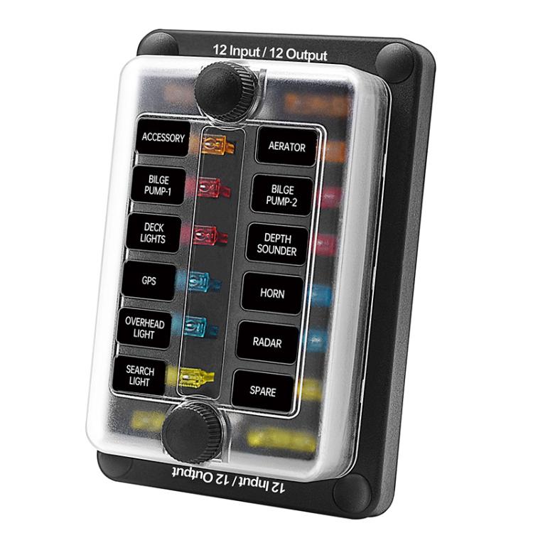 One In And One Out 12-Way Fuse Box LED Indicator With Sticker(ZH-1704B2) - Fuse by buy2fix | Online Shopping UK | buy2fix