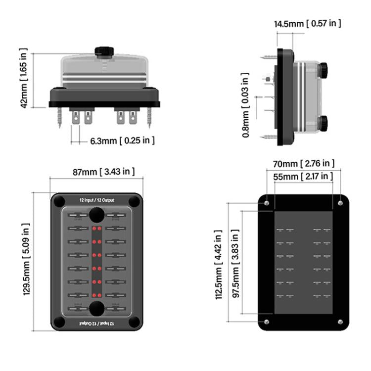 One In And One Out 12-Way Fuse Box LED Indicator With Sticker(ZH-1704B2) - Fuse by buy2fix | Online Shopping UK | buy2fix