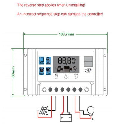 10A 12V 24V 11.1V Solar Controller PV Solar Charge Controller - Others by buy2fix | Online Shopping UK | buy2fix