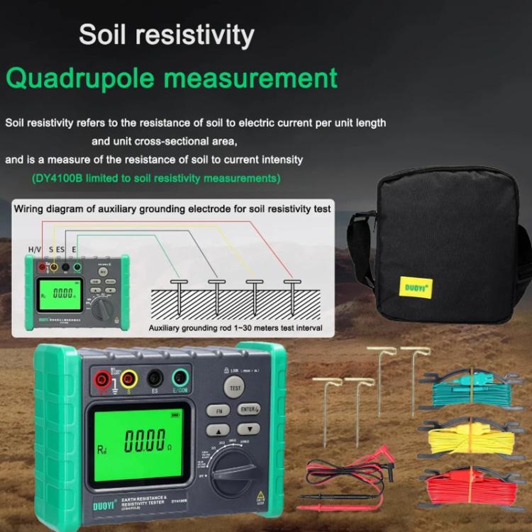 DUOYI Digital Ground Resistance Meter Tester, Model: DY4100B - Electronic Test by DUOYI | Online Shopping UK | buy2fix