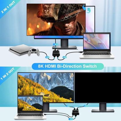 PWAY S6203H 8K 60Hz 2 In 1 Out HDMI-Compatible Two-Way Switcher(S6203H) - Switch by PWAY | Online Shopping UK | buy2fix