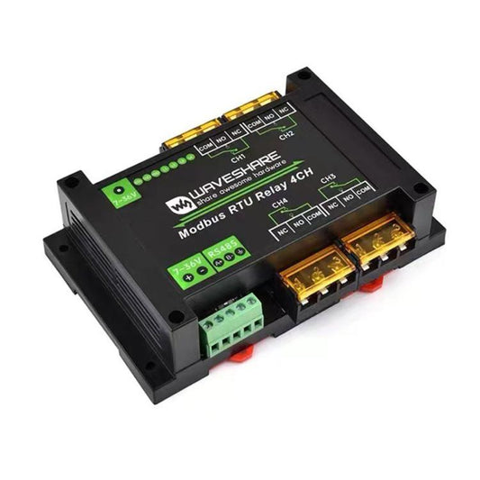 Waveshare Guide-Type 4-Way RS485 High-Current Relay Module, Modbus RTU Protocol(30461) - Relay Module by Waveshare | Online Shopping UK | buy2fix