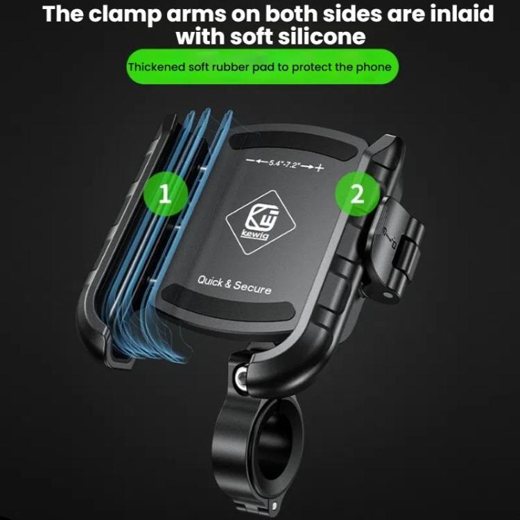 Kewig Motorcycle Bicycle Non-Blocking Mobile Phone Camera Navigation Bracket(M8SP-C4) - Holder by Kewig | Online Shopping UK | buy2fix