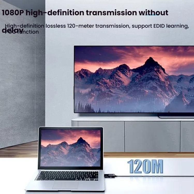 PWAY DT258 120m HDMI-Compatible 1080P HD Video Network Extender Mini HD Video Transmitter - Amplifier by PWAY | Online Shopping UK | buy2fix