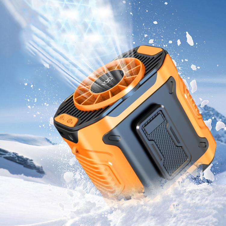 Portable Outdoor Hanging Waist Fan 100 Speeds Cooling Camping Neck Fan Long Life Charging Cooler(Orange) - Electric Fans by buy2fix | Online Shopping UK | buy2fix
