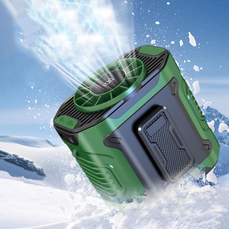 Portable Outdoor Hanging Waist Fan 100 Speeds Cooling Camping Neck Fan Long Life Charging Cooler(Green) - Electric Fans by buy2fix | Online Shopping UK | buy2fix