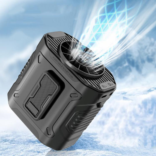 Portable Outdoor Hanging Waist Fan 100 Speeds Cooling Camping Neck Fan Long Life Charging Cooler(Black) - Electric Fans by buy2fix | Online Shopping UK | buy2fix