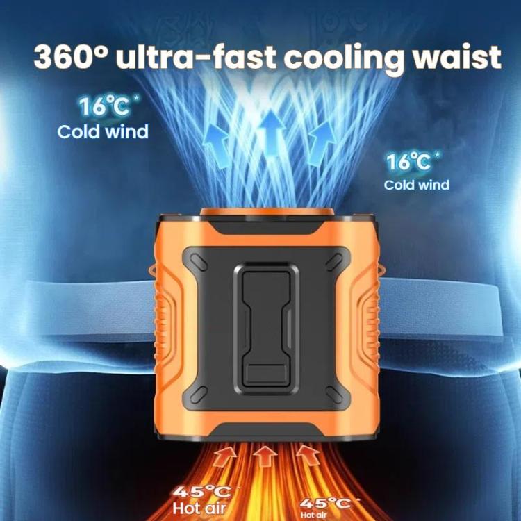 Portable Outdoor Hanging Waist Fan 100 Speeds Cooling Camping Neck Fan Long Life Charging Cooler(Black) - Electric Fans by buy2fix | Online Shopping UK | buy2fix