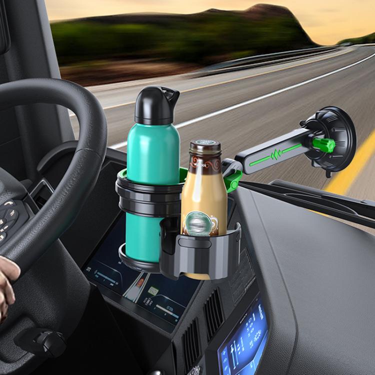 Car Multifunctional Water Cup Holder Auto Large Suction Cup Mounted Drink Rack, Style: Short Rod Green - Car Drink Holders by buy2fix | Online Shopping UK | buy2fix