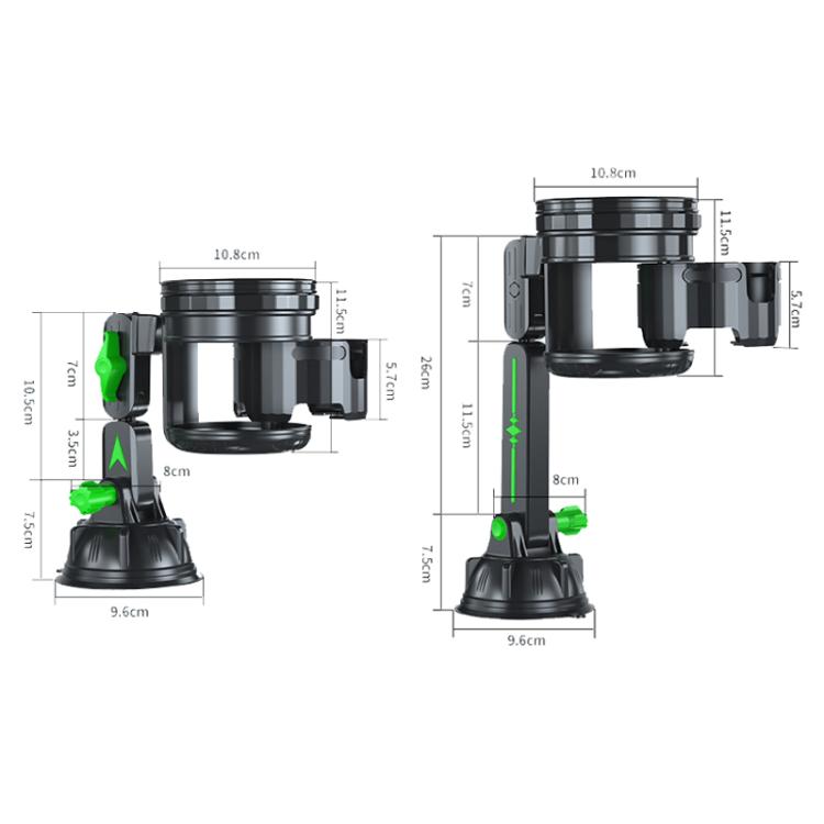 Car Multifunctional Water Cup Holder Auto Large Suction Cup Mounted Drink Rack, Style: Short Rod Green - Car Drink Holders by buy2fix | Online Shopping UK | buy2fix