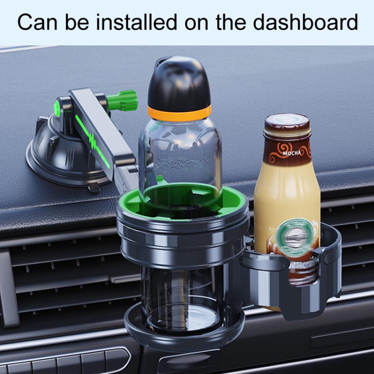 Car Multifunctional Water Cup Holder Auto Large Suction Cup Mounted Drink Rack, Style: Short Rod Gray - Car Drink Holders by buy2fix | Online Shopping UK | buy2fix