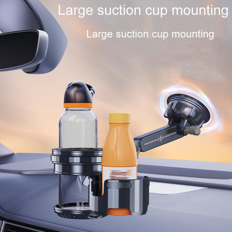 Car Multifunctional Water Cup Holder Auto Large Suction Cup Mounted Drink Rack, Style: Long Rod Gray - Car Drink Holders by buy2fix | Online Shopping UK | buy2fix