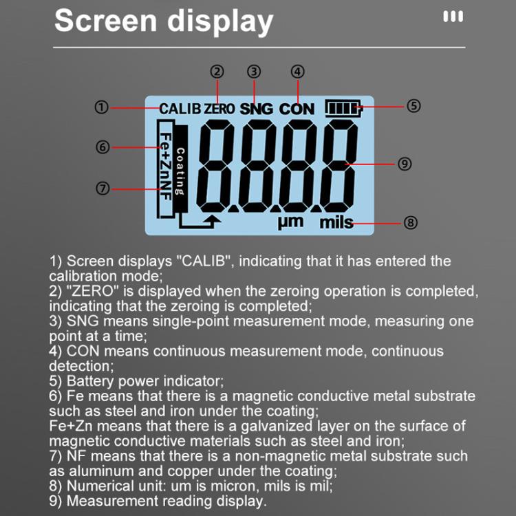Mingzheng Iron Aluminum Zinc Three-Purpose Paint Film Coating Thickness Gauge(ET330) - Coating Thickness Gauge by Mingzheng | Online Shopping UK | buy2fix