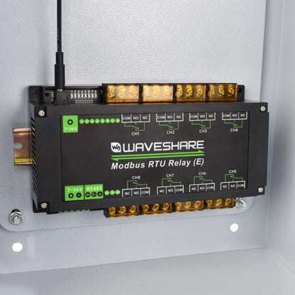 Waveshare Modbus RTU Protocol Rail-Mounted Case 8-Way RS485 30A High-Current Relay Module(30459) - Relay Module by Waveshare | Online Shopping UK | buy2fix