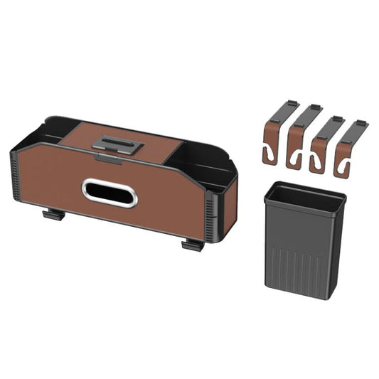 Car Seat Back Multifunctional Storage Box Pouch Phone Holder(Brown Leather) - Stowing Tidying by buy2fix | Online Shopping UK | buy2fix
