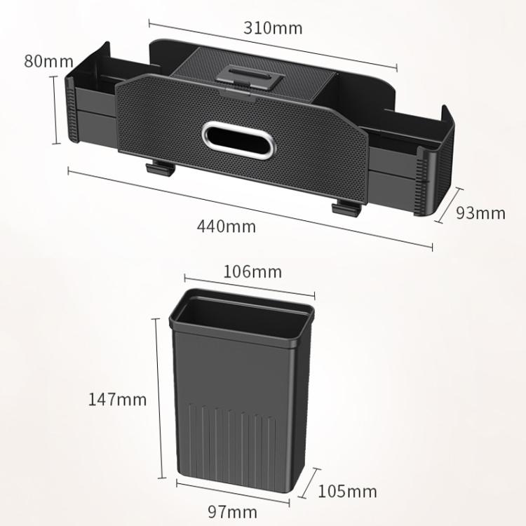 Car Seat Back Multifunctional Storage Box Pouch Phone Holder(Black Leather) - Stowing Tidying by buy2fix | Online Shopping UK | buy2fix