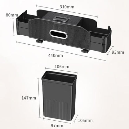 Car Seat Back Multifunctional Storage Box Pouch Phone Holder(Black Leather) - Stowing Tidying by buy2fix | Online Shopping UK | buy2fix