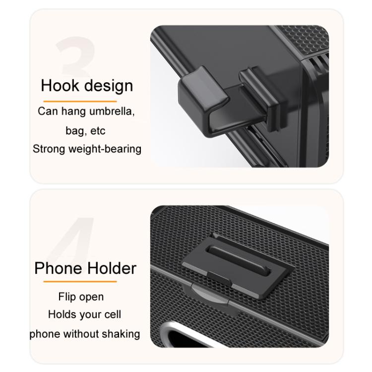 Car Seat Back Multifunctional Storage Box Pouch Phone Holder(Black Leather) - Stowing Tidying by buy2fix | Online Shopping UK | buy2fix