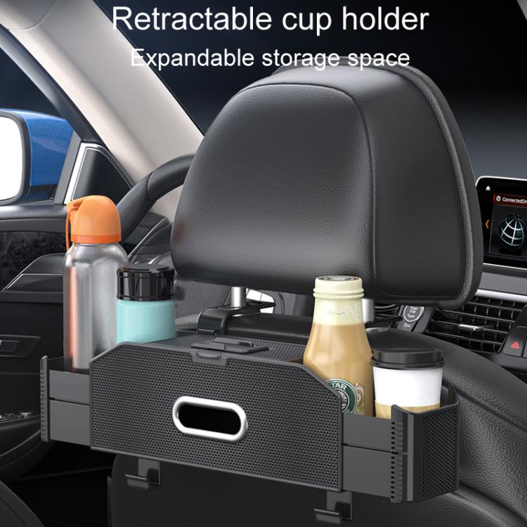 Car Seat Back Multifunctional Storage Box Pouch Phone Holder(Black Leather) - Stowing Tidying by buy2fix | Online Shopping UK | buy2fix