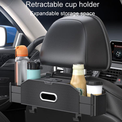 Car Seat Back Multifunctional Storage Box Pouch Phone Holder(Black Leather) - Stowing Tidying by buy2fix | Online Shopping UK | buy2fix