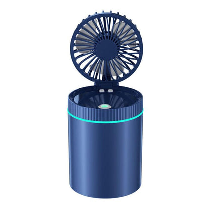 F98 Spray Cooling Desktop Small Fan Bedroom Office Portable Humidifier With Colored Lights, Color: Plug-in (Blue) - Electric Fans by buy2fix | Online Shopping UK | buy2fix