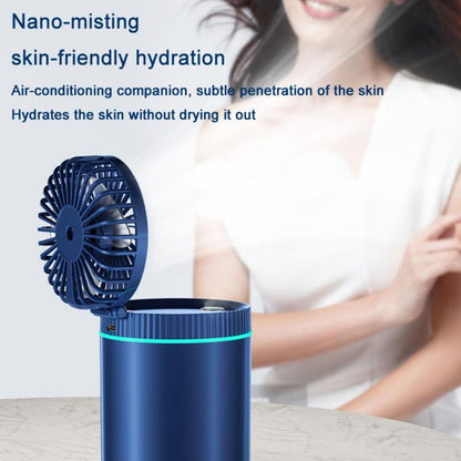 F98 Spray Cooling Desktop Small Fan Bedroom Office Portable Humidifier With Colored Lights, Color: Plug-in (Blue) - Electric Fans by buy2fix | Online Shopping UK | buy2fix