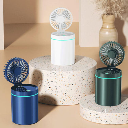 F98 Spray Cooling Desktop Small Fan Bedroom Office Portable Humidifier With Colored Lights, Color: Plug-in (Blue) - Electric Fans by buy2fix | Online Shopping UK | buy2fix