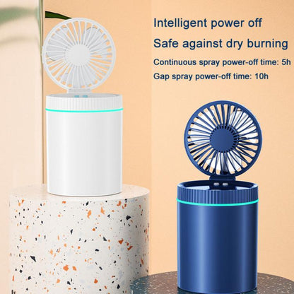 F98 Spray Cooling Desktop Small Fan Bedroom Office Portable Humidifier With Colored Lights, Color: Plug-in (Blue) - Electric Fans by buy2fix | Online Shopping UK | buy2fix