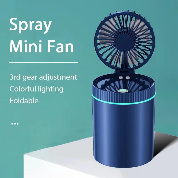 F98 Spray Cooling Desktop Small Fan Bedroom Office Portable Humidifier With Colored Lights, Color: Plug-in (Blue) - Electric Fans by buy2fix | Online Shopping UK | buy2fix