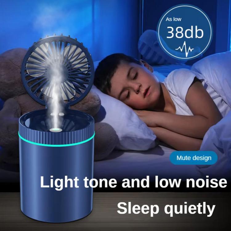 F98 Spray Cooling Desktop Small Fan Bedroom Office Portable Humidifier With Colored Lights, Color: Plug-in (Blue) - Electric Fans by buy2fix | Online Shopping UK | buy2fix