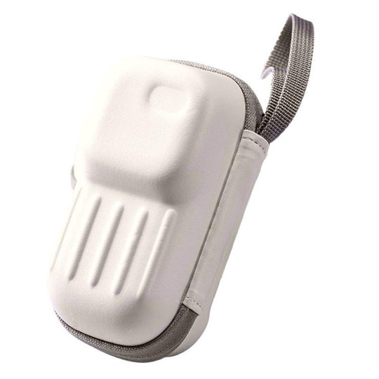 Summer Hanging Neck Small Fan Bag Organizer Box Outdoor Travel Portable Folding Fan Bag(Beige)