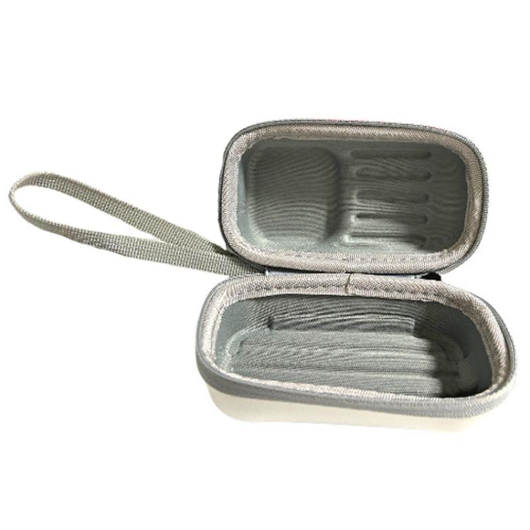 Summer Hanging Neck Small Fan Bag Organizer Box Outdoor Travel Portable Folding Fan Bag(Beige) - Electric Fans by buy2fix | Online Shopping UK | buy2fix