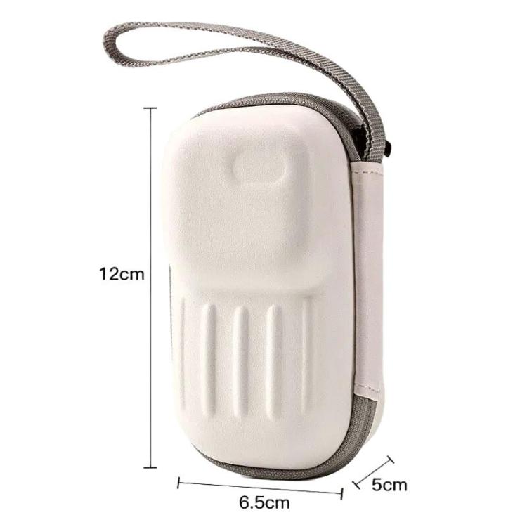 Summer Hanging Neck Small Fan Bag Organizer Box Outdoor Travel Portable Folding Fan Bag(Beige) - Electric Fans by buy2fix | Online Shopping UK | buy2fix