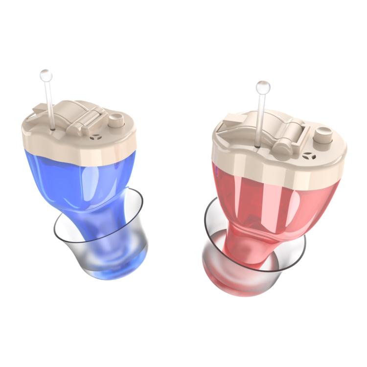 Digital Smart Noise Reduction CIC Hearing Aid Adjustable Sound Amplifier For The Elderly, Color: Left+Right Red Blue - Hearing Aids by buy2fix | Online Shopping UK | buy2fix