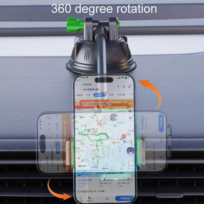 Extended Bendable Hose Car Phone Holder Windshield Dashboard Large Suction Cup Navigation Bracket(Green) - Universal Car Holders by buy2fix | Online Shopping UK | buy2fix