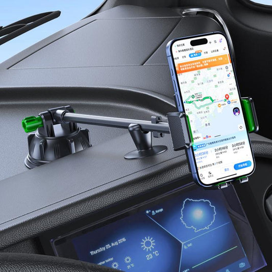 Extended Bendable Hose Car Phone Holder Windshield Dashboard Large Suction Cup Navigation Bracket(Green) - Universal Car Holders by buy2fix | Online Shopping UK | buy2fix