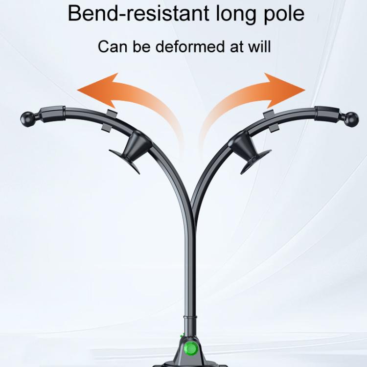 Extended Bendable Hose Car Phone Holder Windshield Dashboard Large Suction Cup Navigation Bracket(Gray) - Universal Car Holders by buy2fix | Online Shopping UK | buy2fix